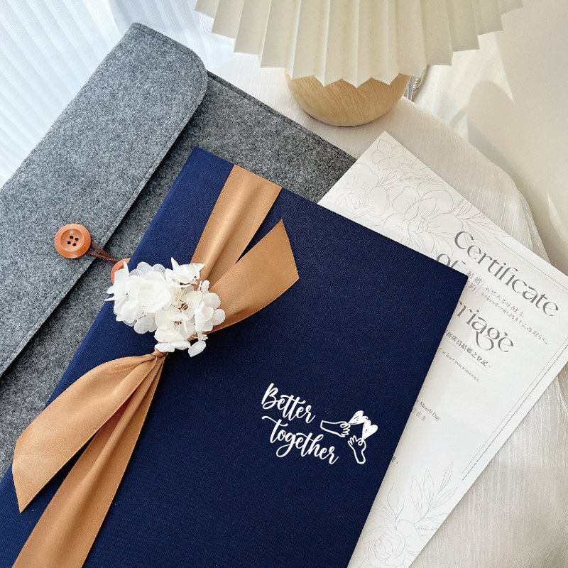 Preserved Flower Marriage Certificate Set | Household Registration Office Approved | Strolling Under the Stars | Marriage Certificate - Marriage Contracts - Other Materials 