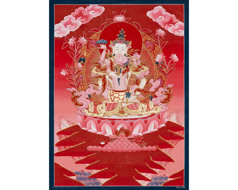 佛教多杰桑巴唐卡藝術 - 神聖淨化 - 壁貼/牆壁裝飾 - 其他材質 多色