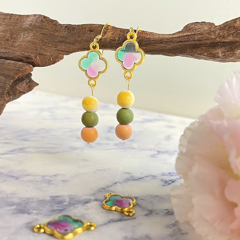 Hanami Dango Earrings, Miniatures - Earrings & Clip-ons - Pottery Pink