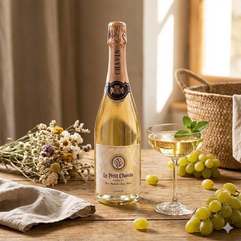 French Xiao Xiafan Le Petit Chavin muscat grape non-alcoholic sparkling wine 750ML Vegan - น้ำผักผลไม้ - วัสดุอื่นๆ สีทอง