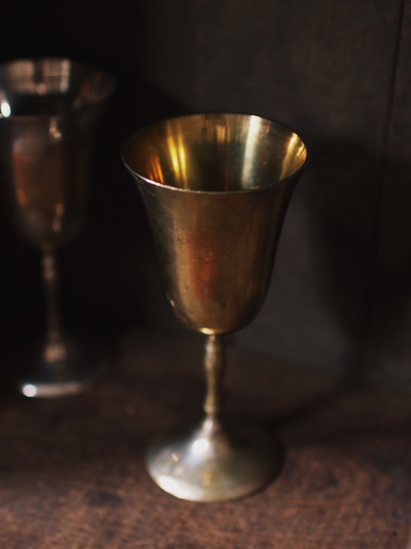 Early brass wine glass - Cups - Copper & Brass Gold