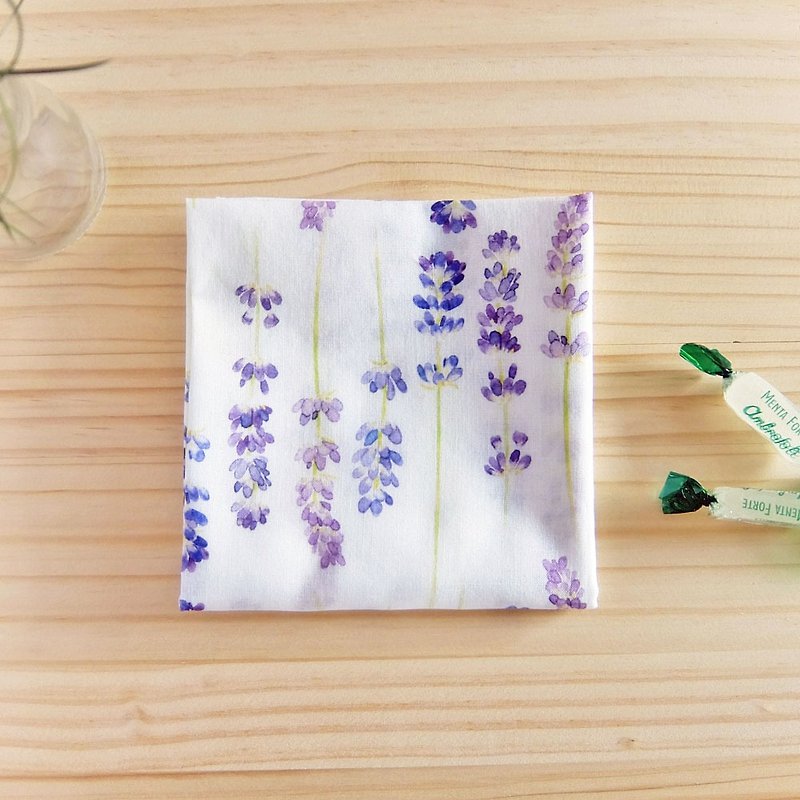 Lavender handkerchief - ผ้าเช็ดหน้า - ผ้าฝ้าย/ผ้าลินิน สีม่วง