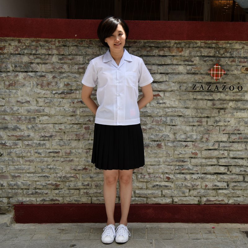 【中美牌制服】傳統國民中學黑裙_俗女養成記/返校/經典造型 - 裙子/長裙 - 棉．麻 黑色