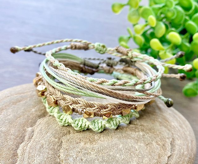 Handmade Jewelry  Wax Thread Surf Bracelets - Algae - Shop myoceanspace  Bracelets - Pinkoi
