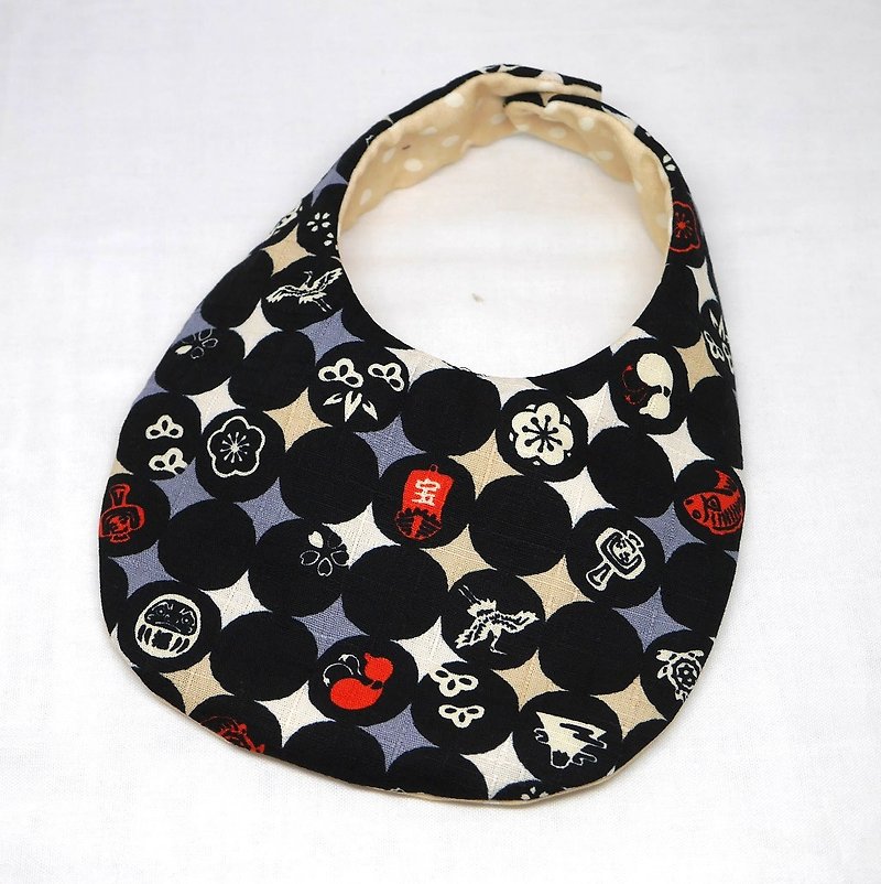 Japanese Handmade Baby Bib - ผ้ากันเปื้อน - กระดาษ สีดำ