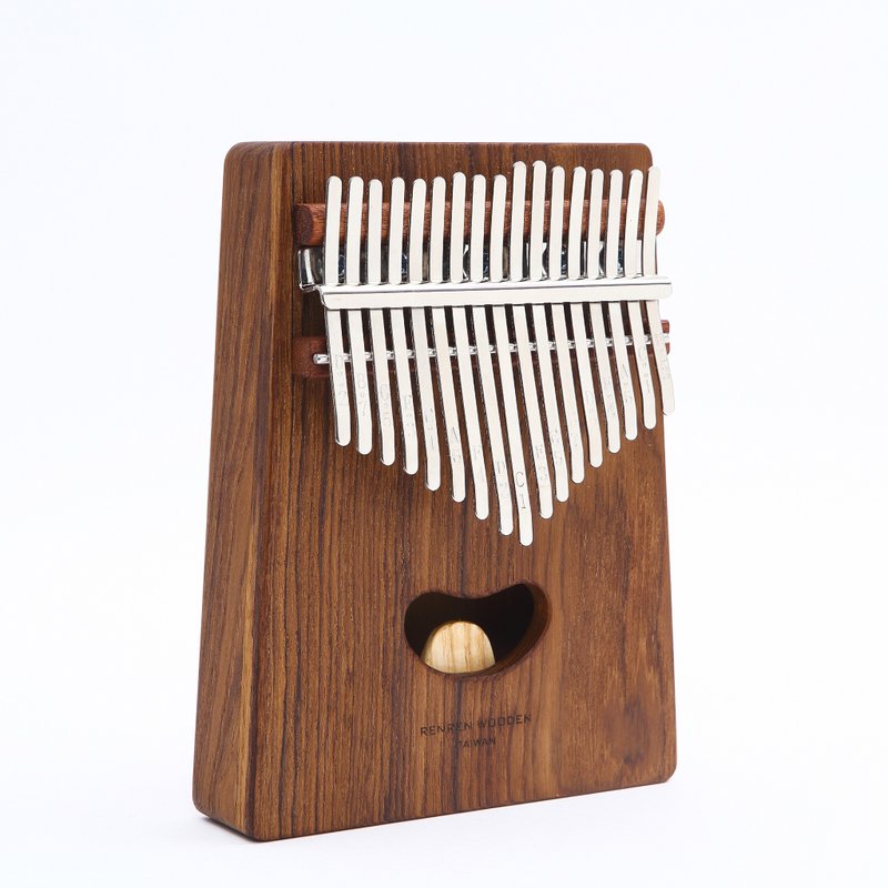17音實木音箱 拇指琴 緬甸柚木 世界一級木 萌牙 卡林巴 KALIMBA - 吉他/樂器 - 木頭 卡其色