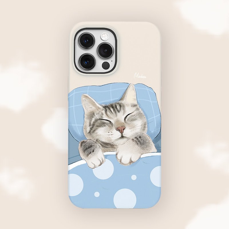 Sleeping cute face beauty short [two-in-one shell] (iPhone.Samsung, Huawei) - Phone Cases - Plastic Pink