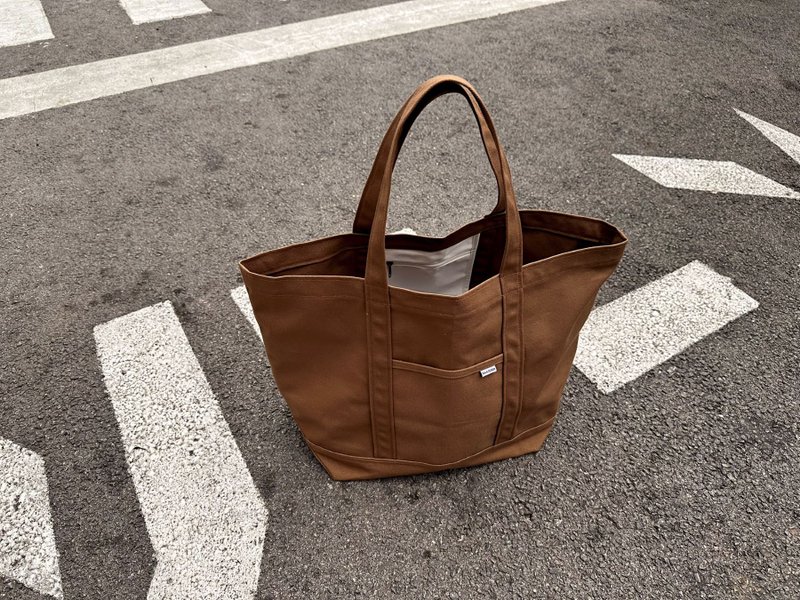 Canvas Tote Bag(L) with Hidden Pocket - Free Shipping - Handbags & Totes - Cotton & Hemp Brown