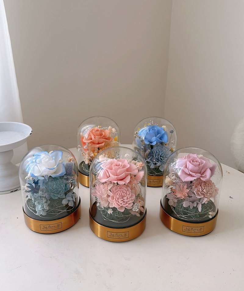永生花玻璃盅 玫瑰 康乃馨 母親節 情人節  企業合作 - 乾燥花/永生花 - 植物．花 