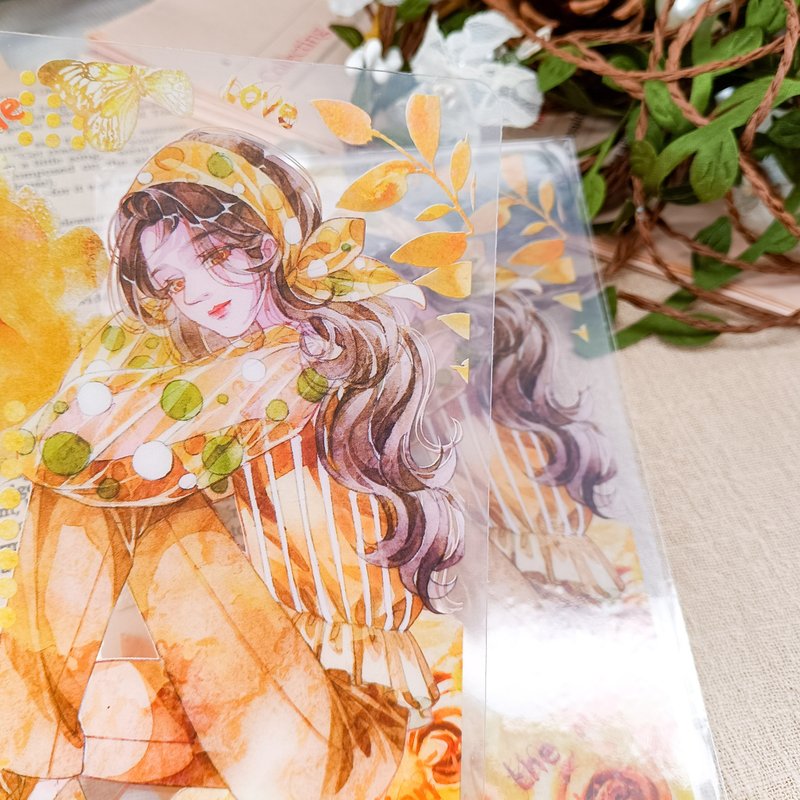 The girl in yellow / Transparent plastic pad - อื่นๆ - พลาสติก หลากหลายสี