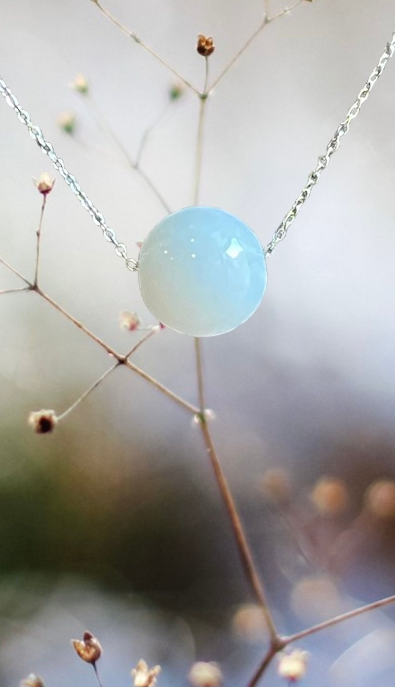 Clavicle Chain II Burmese Jade White - สร้อยคอ - หยก 