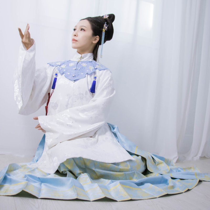 流水ヘアピン（インクブルー） - ヘアアクセサリー - 銅・真鍮 ブルー