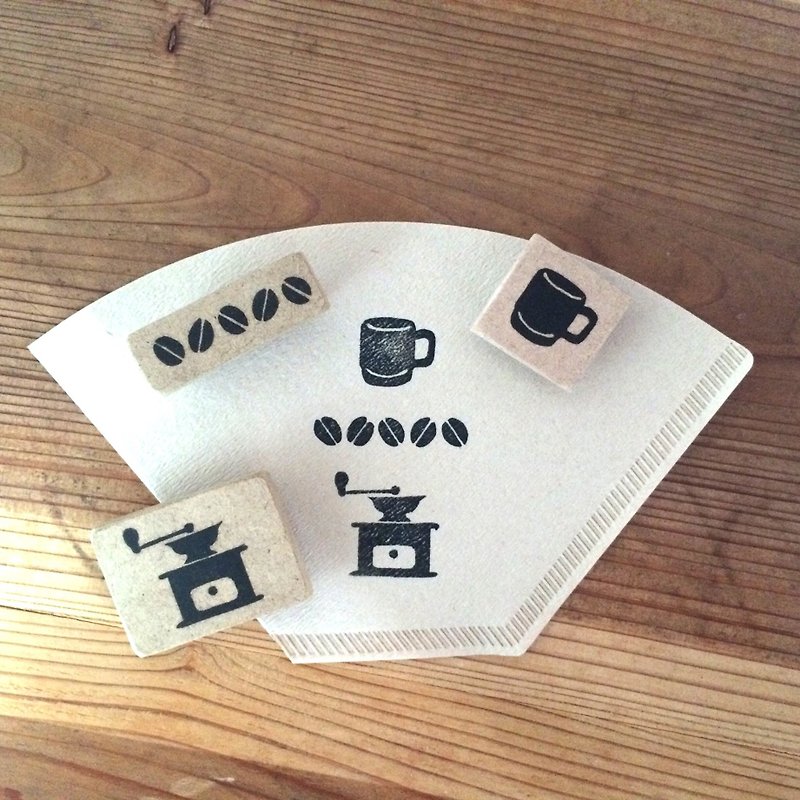 Eraser ginkgo DE coffee set - Stamps & Stamp Pads - Other Materials White