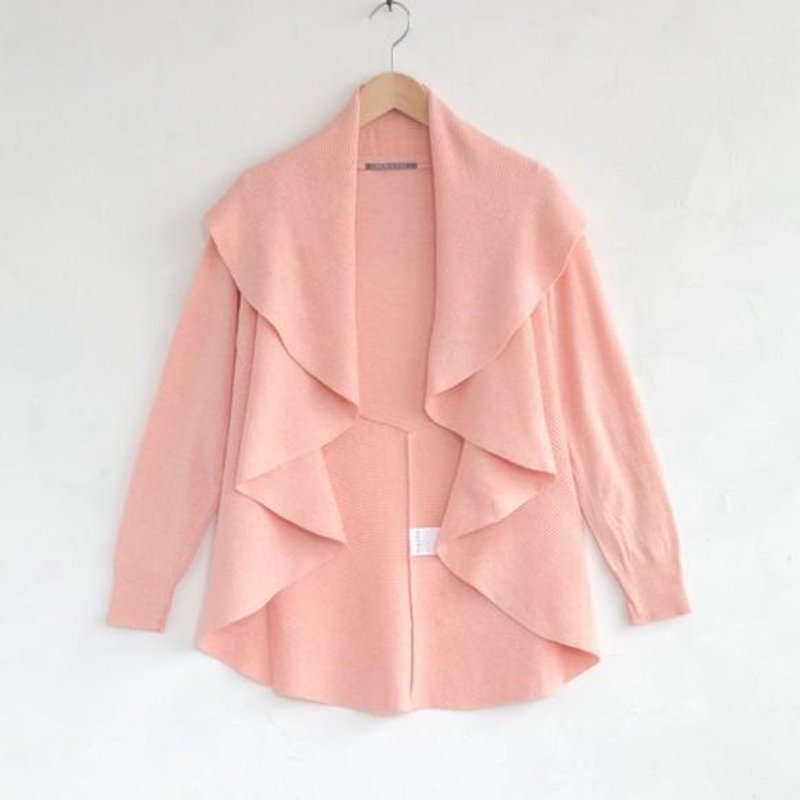 Plant dyeing circle cardigan Sakura dyeing - Women's Sweaters - Cotton & Hemp Pink