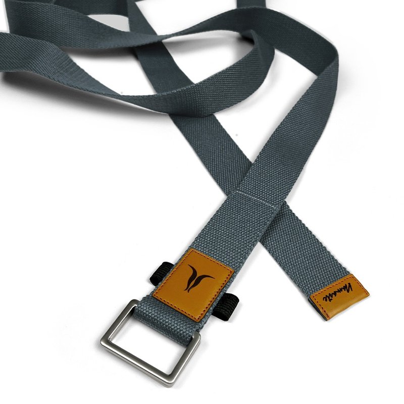 【NAMASTE】Yoga Strap 瑜珈繩240cm(寬4cm) - 鐵灰 - 運動/健身器材 - 棉．麻 藍色