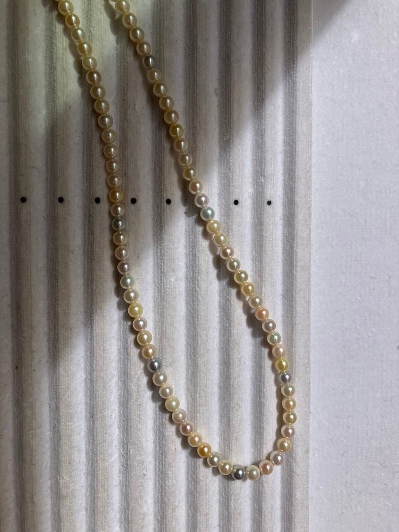 Rare 4.5mm Akoya multi-color necklace Akoya pearl necklace Candy-colored Akoya pearl necklace - Necklaces - Pearl Multicolor