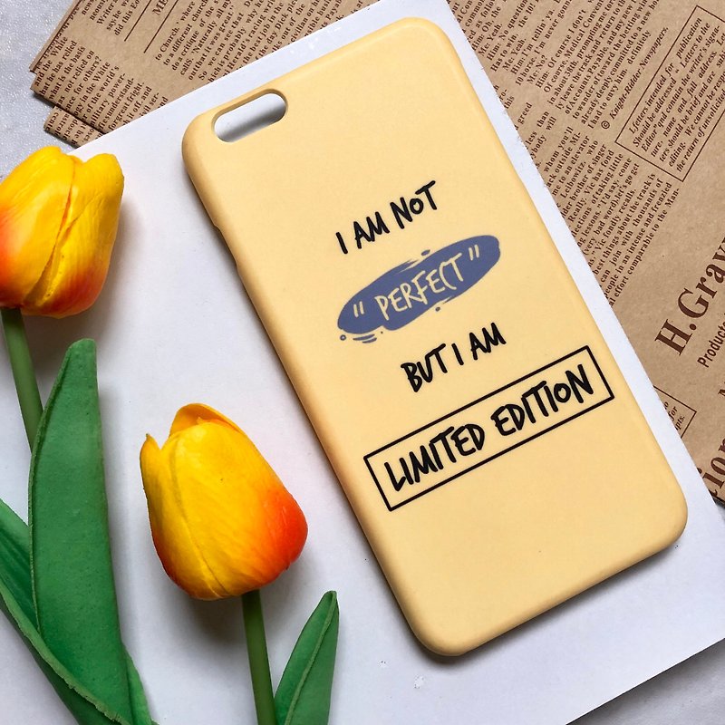 i am not perfect :: phrase collection - Phone Cases - Plastic Yellow