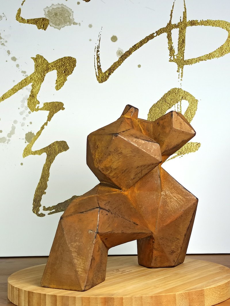 情人節禮物/中國功夫雕塑/鐵鏽效果  太極.攝影道具.藝術品.擺件 - 擺飾/家飾品 - 水泥 咖啡色