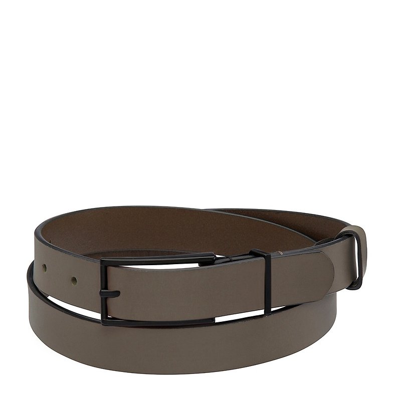 LONESOME TONIGHT Leather Belt _khaki / Khaki - Belts - Genuine Leather Khaki