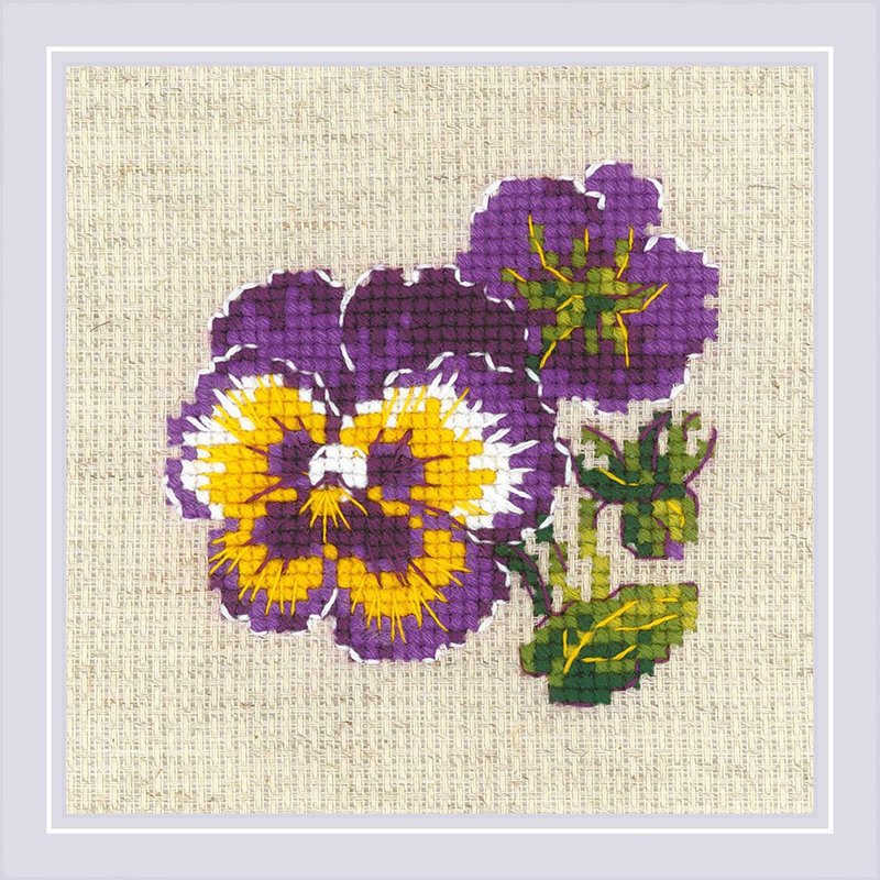 RIOLIS 十字繡材料包 - 三色堇 - 編織/刺繡/羊毛氈/縫紉 - 其他材質 