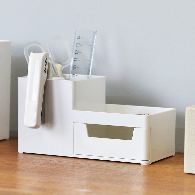 Nakabayashi Fang Tofu Desktop Stationery Separating Storage Box (1 Draw)-S - Storage - Plastic White