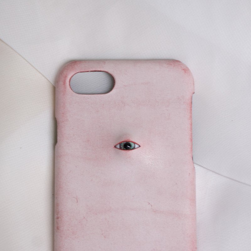 Eyes high-end【iPhone】pink leather phone case - เคส/ซองมือถือ - หนังแท้ 