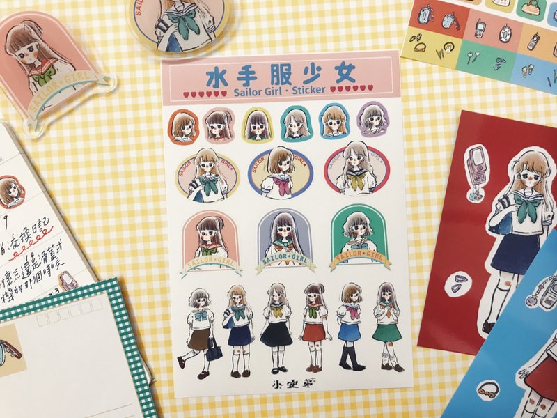 Model sticker sailor suit girl-girls in those years - สติกเกอร์ - กระดาษ 