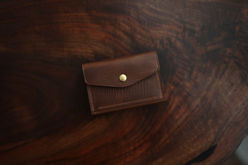 真皮 錢包 咖啡色 - Leather wallet for 20 + 2 card from Horween leather. Handmade. Hand stitched