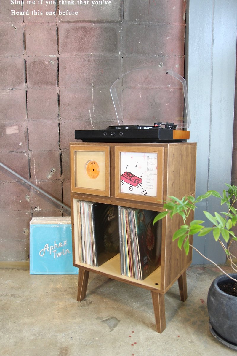 45rpm Vinyl Record Chest**Art Ep Console Frame Display Lp Storage Box Turntable - Bookshelves - Wood Brown