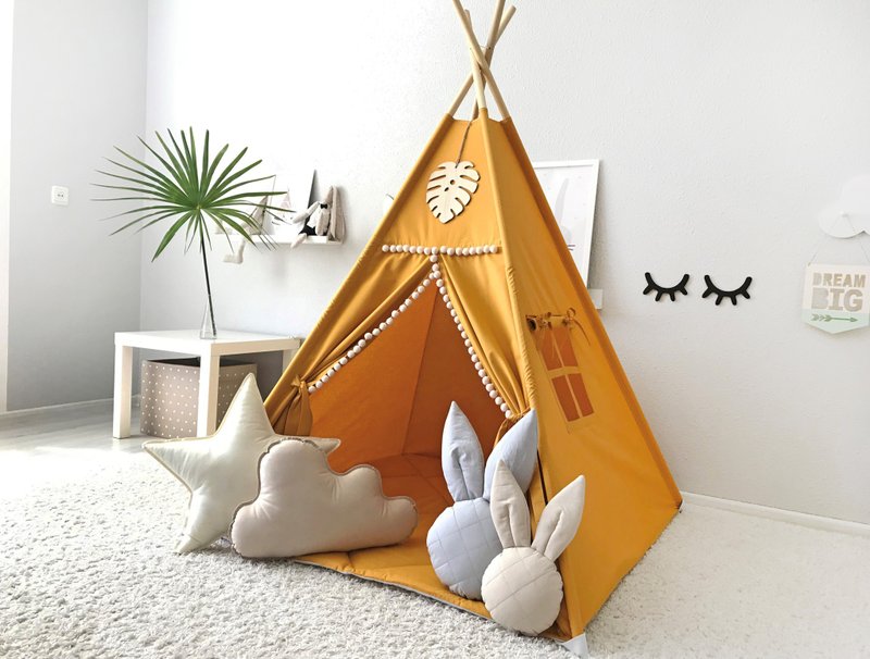 Teepee, kids teepee, tee pee tent, tee pee, tipi, play tent, childrens teepee - Kids' Furniture - Cotton & Hemp 