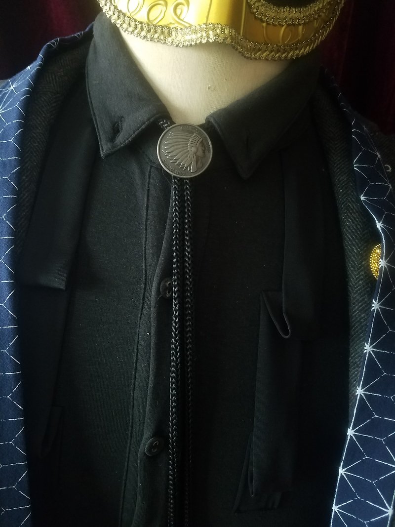Retro Indian head Paul Tie Necktie Bolo Tie - Ties & Tie Clips - Other Metals Silver