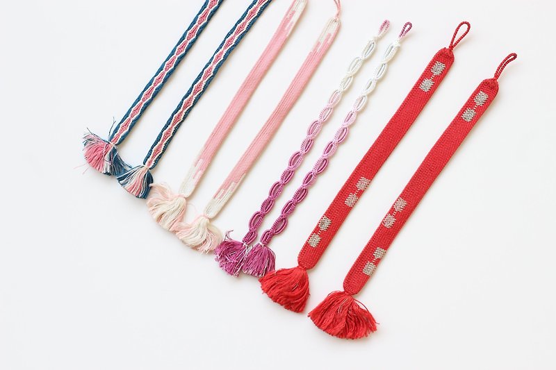 4 pair of haori himo, haorihimo, kimono accessory, kumi himo /3848 - Knitting, Embroidery, Felted Wool & Sewing - Silk Multicolor