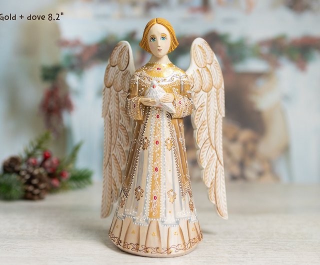天使 美女 木彫り 職人手作り 美術 インテリア 置物-