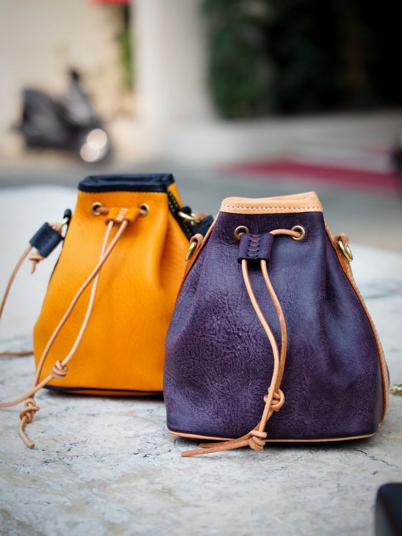 Mimi水桶包丨意大利霧蠟mbox牛皮丨手工製造丨支持客製化訂製 - 束口袋/束口背包/水桶包 - 真皮 