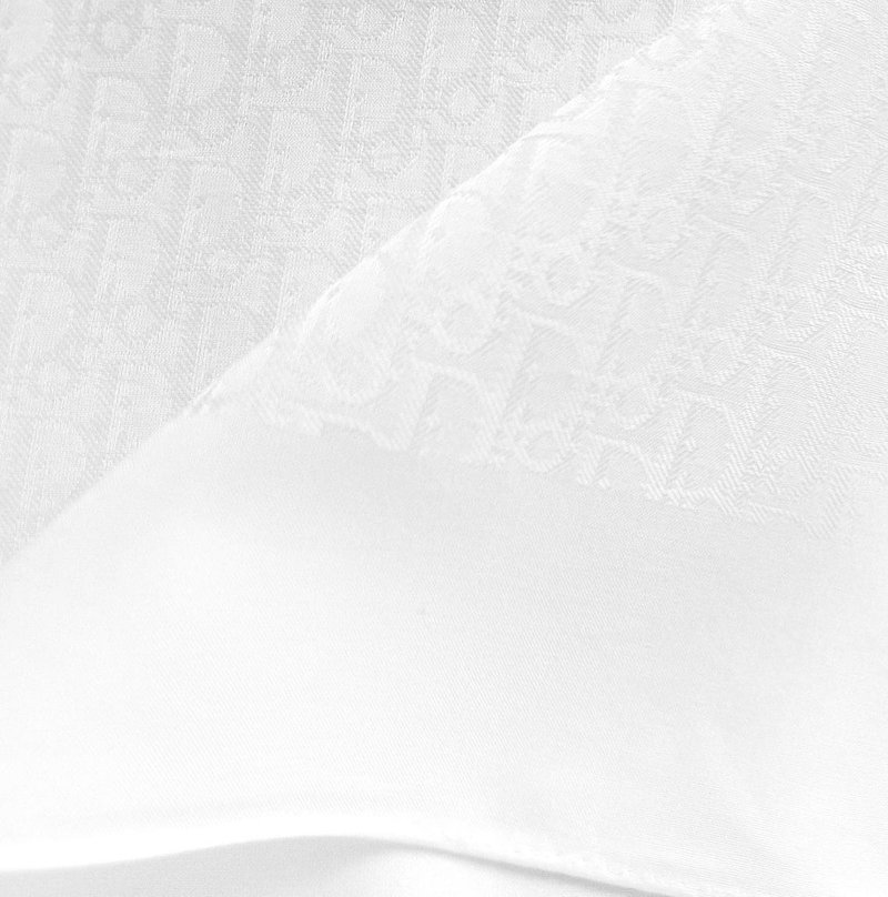 Christian Dior Vintage Handkerchief Woven Monogram White 19 x 19 inches 克里斯汀迪奧 - Handkerchiefs & Pocket Squares - Cotton & Hemp White