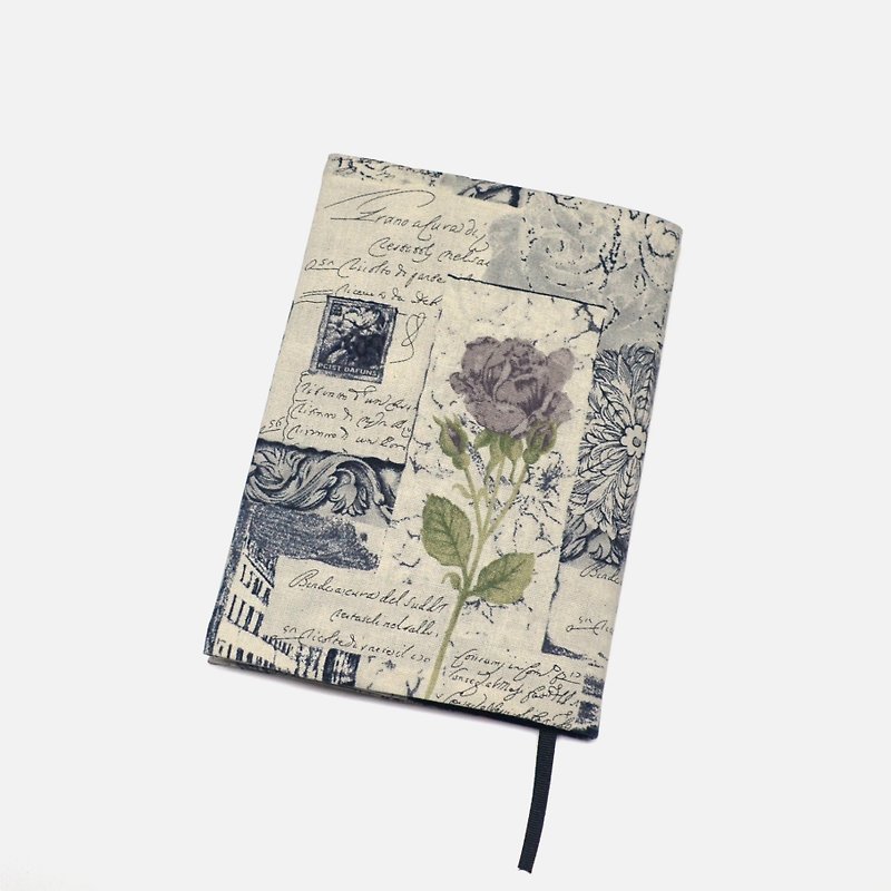 Impressionist painting rose book cover with bookmark - ปกหนังสือ - ผ้าฝ้าย/ผ้าลินิน หลากหลายสี