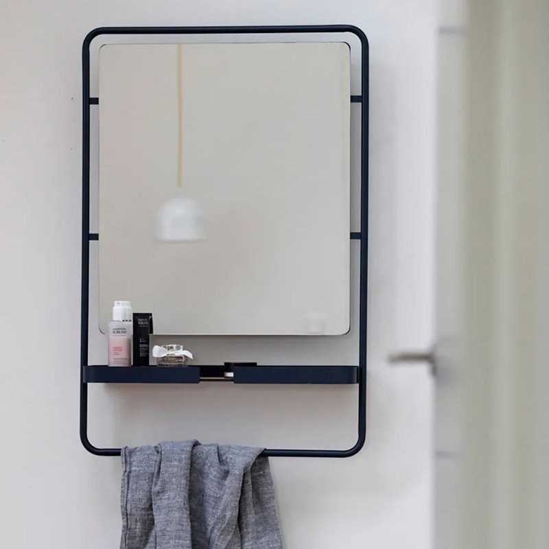 Design Bite Entrance Mirror with Shelves (2 Colors Available) - Items for Display - Other Metals Multicolor