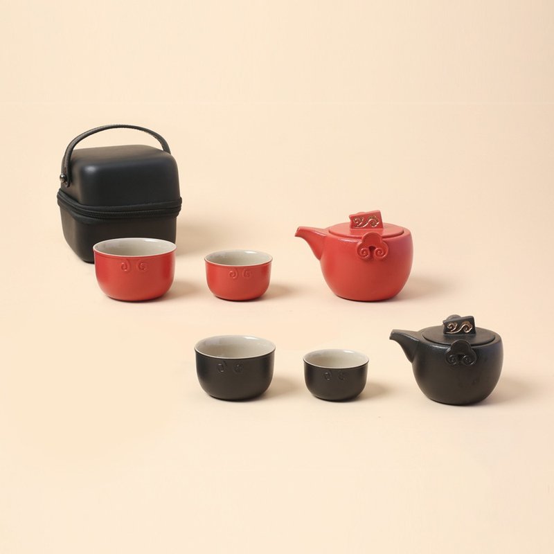 陸寶LOHAS 稱心如意 旅行組 1壺2杯+便攜盒 旅行茶具 - 茶壺/茶杯/茶具 - 陶 多色