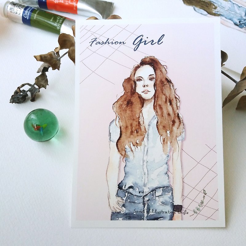 Fashion Girl Postcards - การ์ด/โปสการ์ด - กระดาษ 