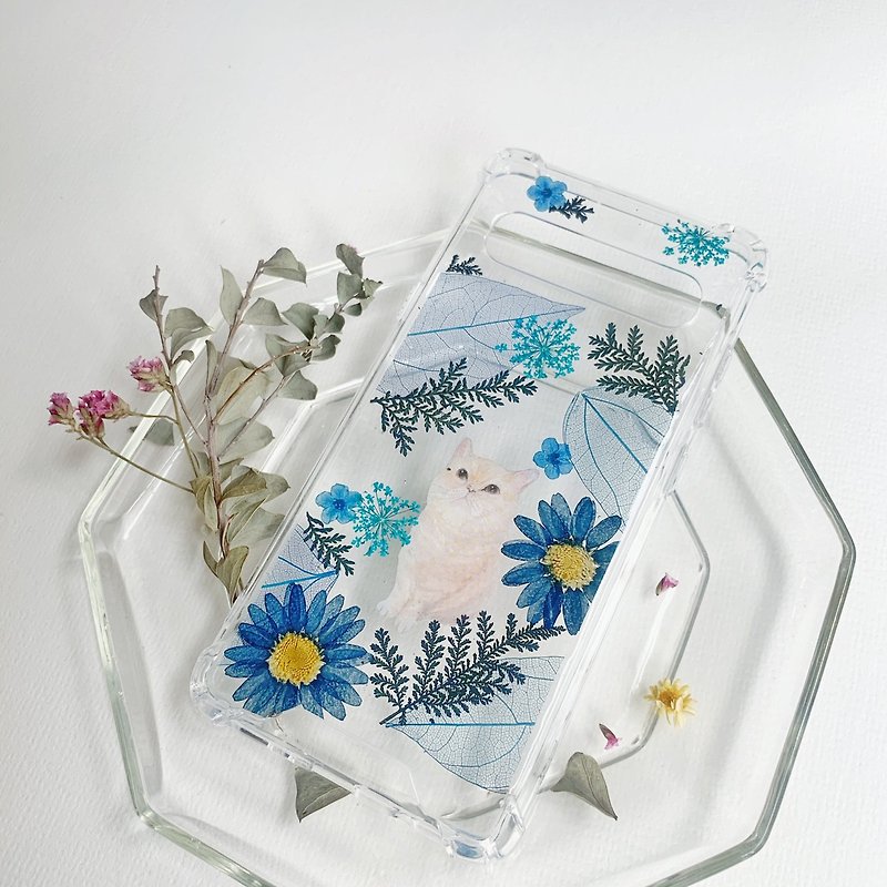 Animal series peekaboo real flower phone case - Phone Cases - Plants & Flowers Multicolor