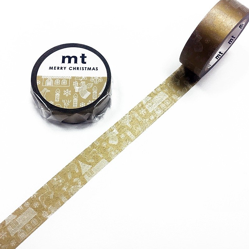 mt Masking Tape Christmas 2017【Line Drawing (MTCMAS85)】 - Washi Tape - Paper Gold