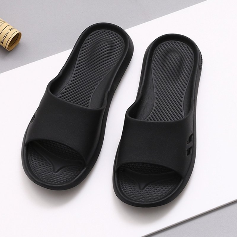 [Veronica] Ultra-lightweight stress-free life slippers - simple black - รองเท้าแตะในบ้าน - พลาสติก สีดำ