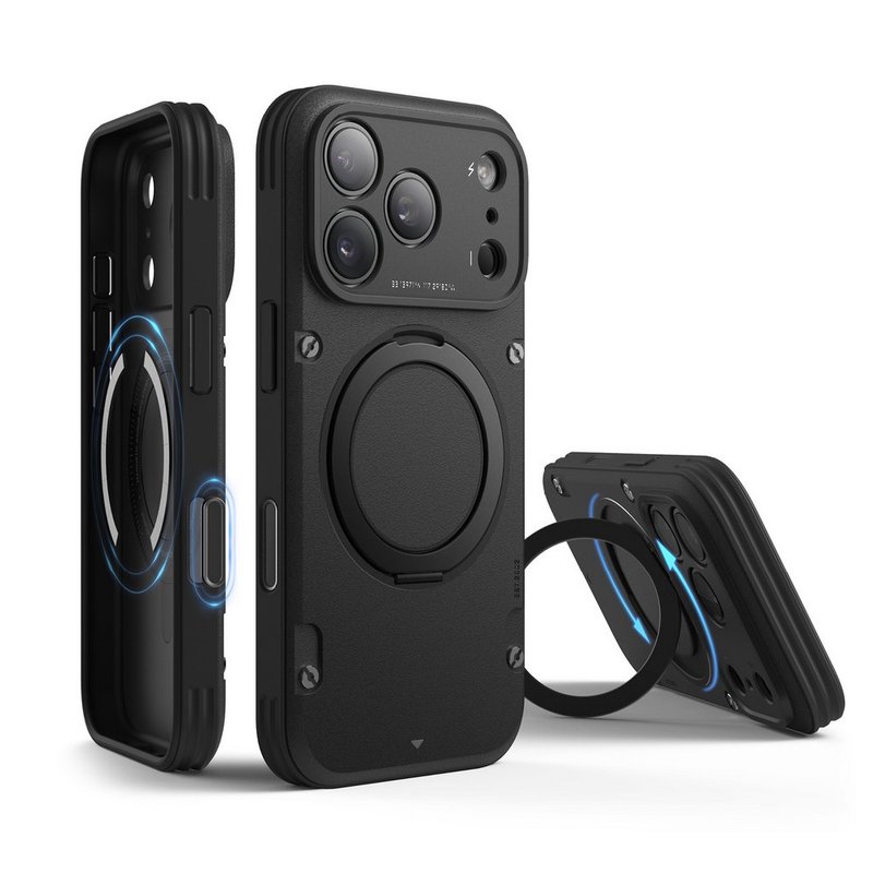 elago iPhone 17 Pro / Pro Max 全防護防摔磁吸支架Armor手機殼 - 手機殼/手機套 - 其他材質 黑色