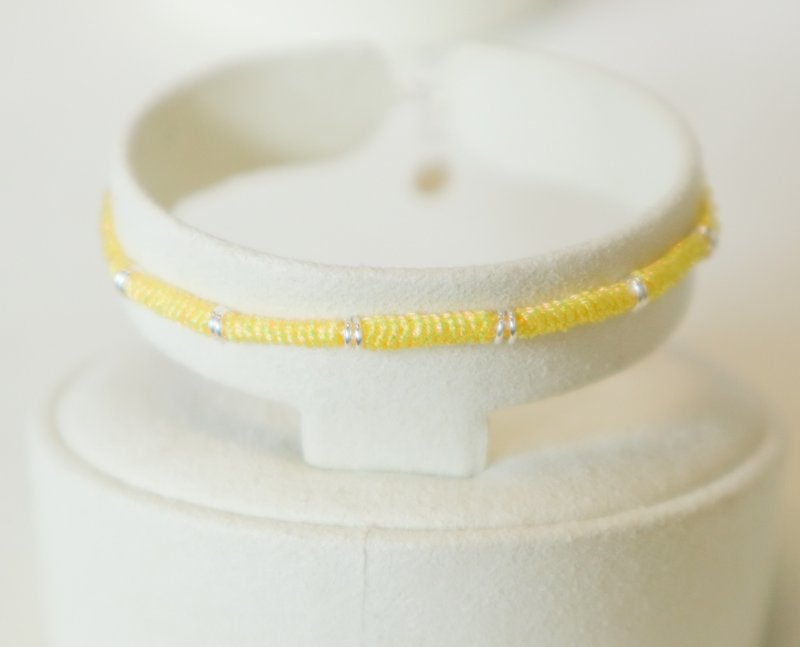 925 sterling silver Bamboo lucky bracelet Bamboo is rising steadily-hand-woven-lucky bracelet - สร้อยข้อมือ - เงินแท้ สีเหลือง