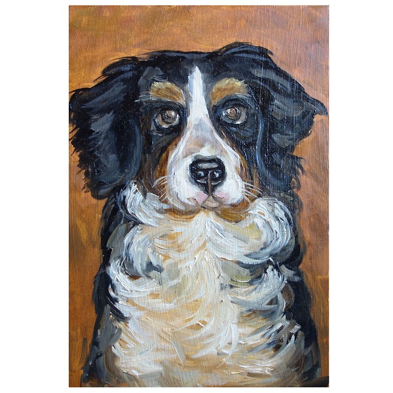 Pigment Posters Multicolor - Dog Painting Oil Animal Pets Original Art Animal Artwork Canvas
