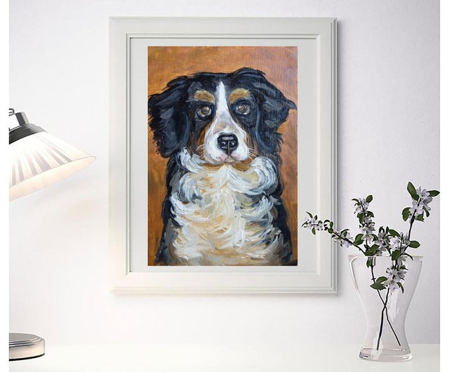 犬の絵油動物ペットオリジナルアート動物アートワークキャンバス