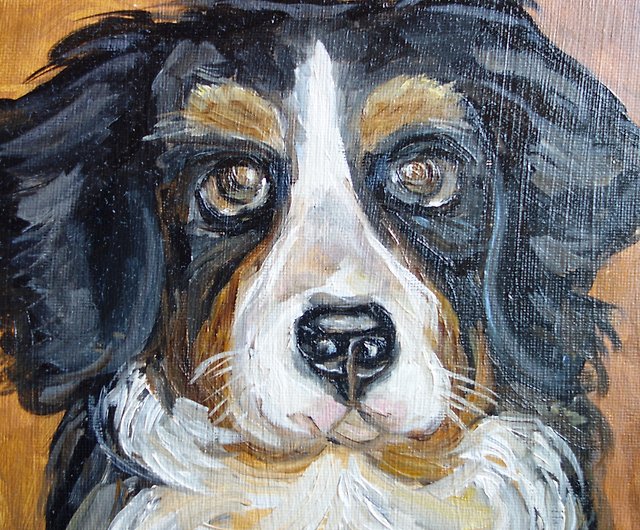 犬の絵油動物ペットオリジナルアート動物アートワークキャンバス 