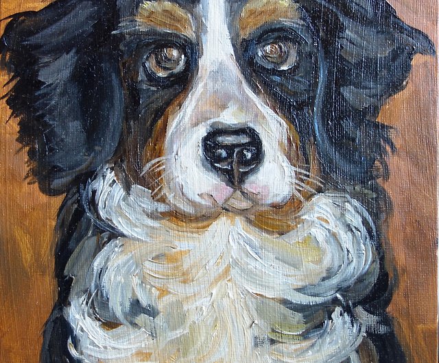 犬の絵油動物ペットオリジナルアート動物アートワークキャンバス 