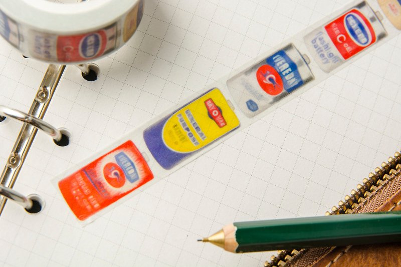 日本の和紙テープ-単三電池 - マスキングテープ - 紙 多色