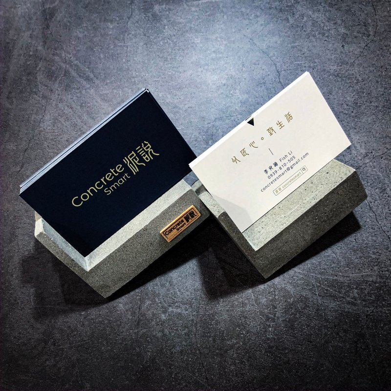 水泥製幾何切面造型名片座 - 名片架/名片座 - 水泥 灰色